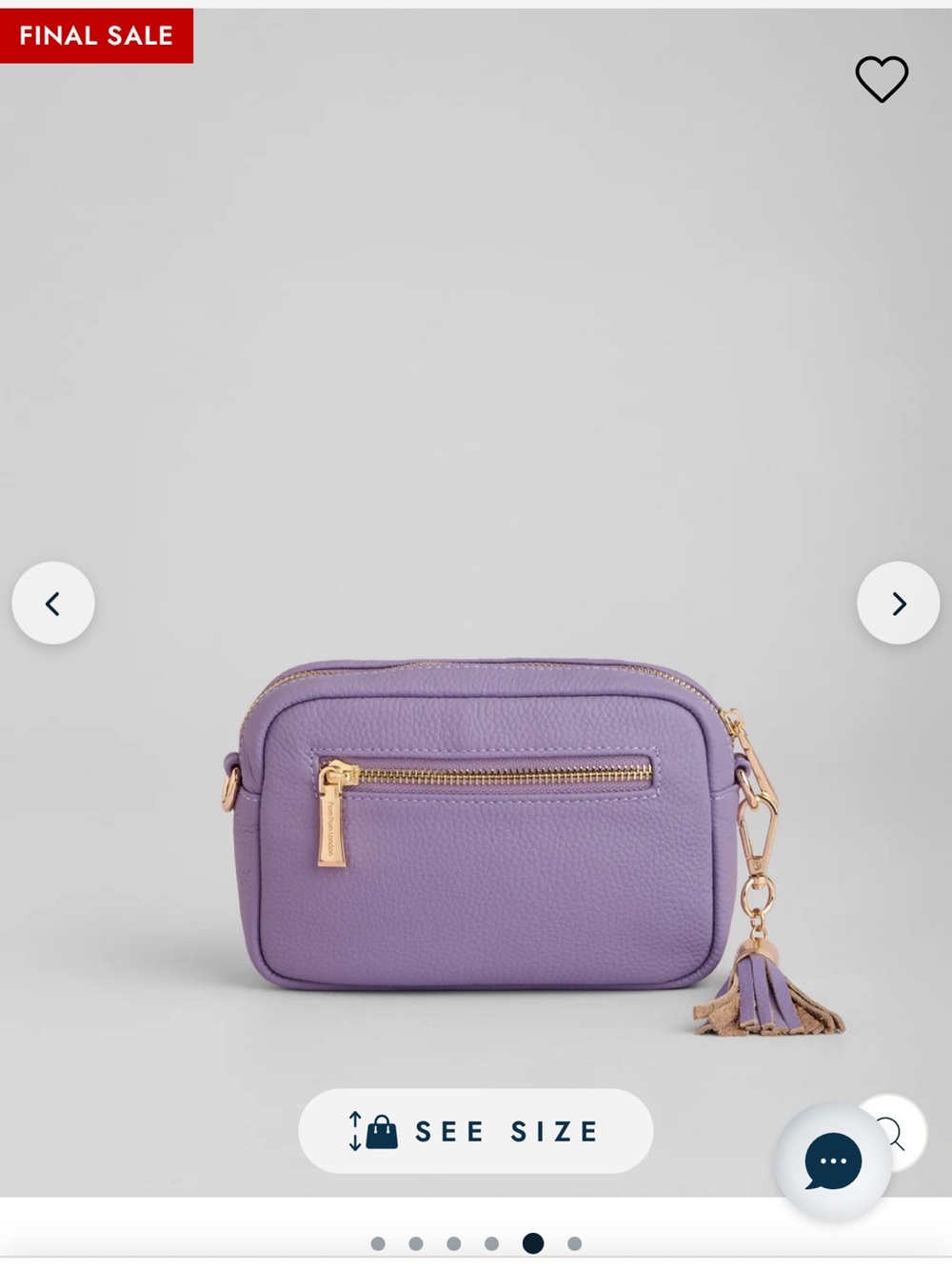 Lilac Pebbled Crossbody with Gold-Tone Zipper and Tassel